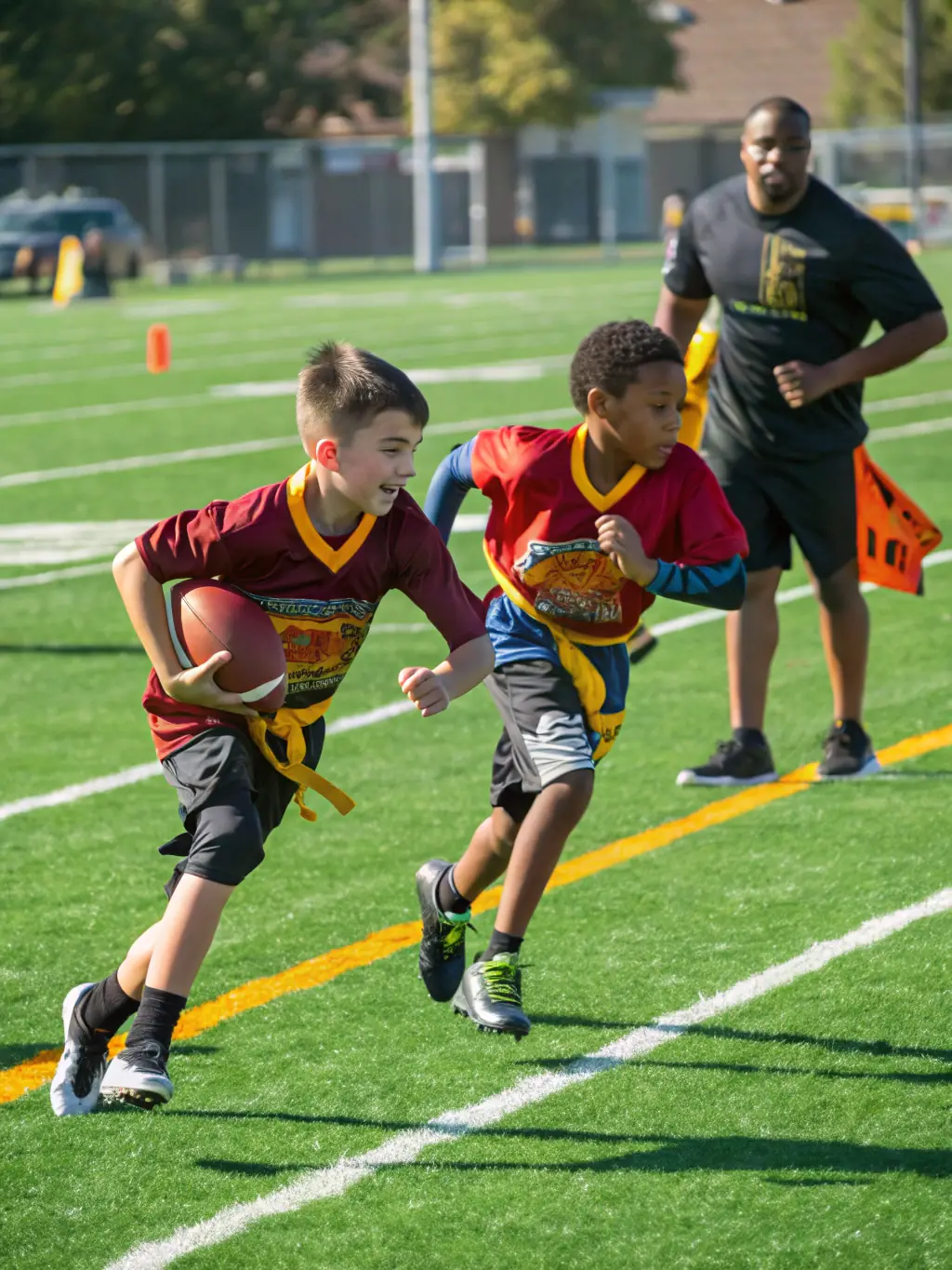 Action photograph of adult football players, aged 18+, participating in a competitive match for PLANCOET ARGUENON FOOTBALL CLUB, showcasing their skills and determination.